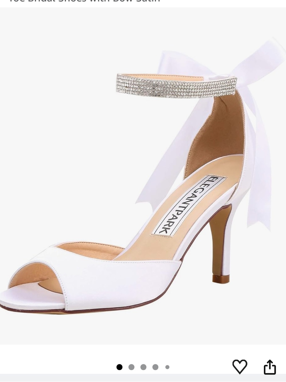 Elegant Park White Bridal Open-Toe High Heels